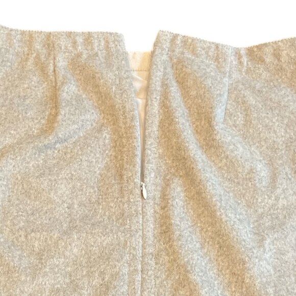 ANN TAYLOR Wool Skirt Sz 6 Taupe Cream Back Zip Front Pockets Knee Length - Picture 9 of 13